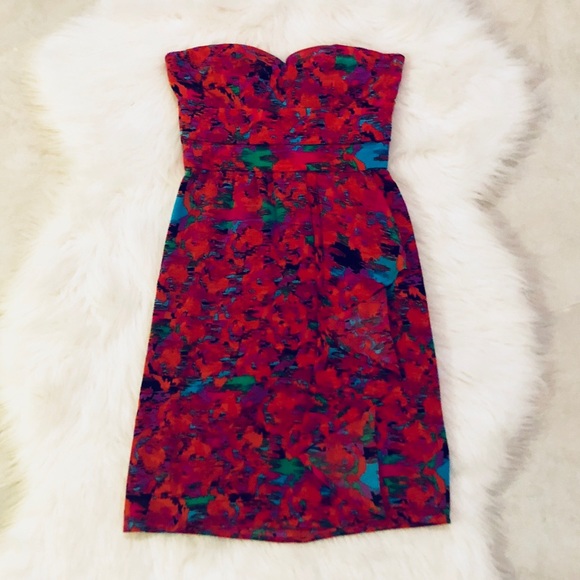 Strapless Silk Cocktail Dress, size 0 - Picture 3 of 8